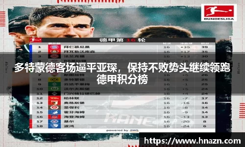 多特蒙德客场逼平亚琛，保持不败势头继续领跑德甲积分榜